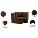 Meridian Arc Brown Velvet 2 pc Modular Sectional IMAGE 8