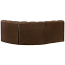 Meridian Arc Brown Velvet 3 pc Modular Sectional IMAGE 3