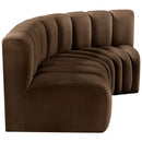 Meridian Arc Brown Velvet 3 pc Modular Sectional IMAGE 7