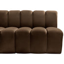 Meridian Arc Brown Velvet 3 pc Modular Sectional IMAGE 8