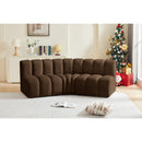 Meridian Arc Brown Velvet 3 pc Modular Sectional IMAGE 2