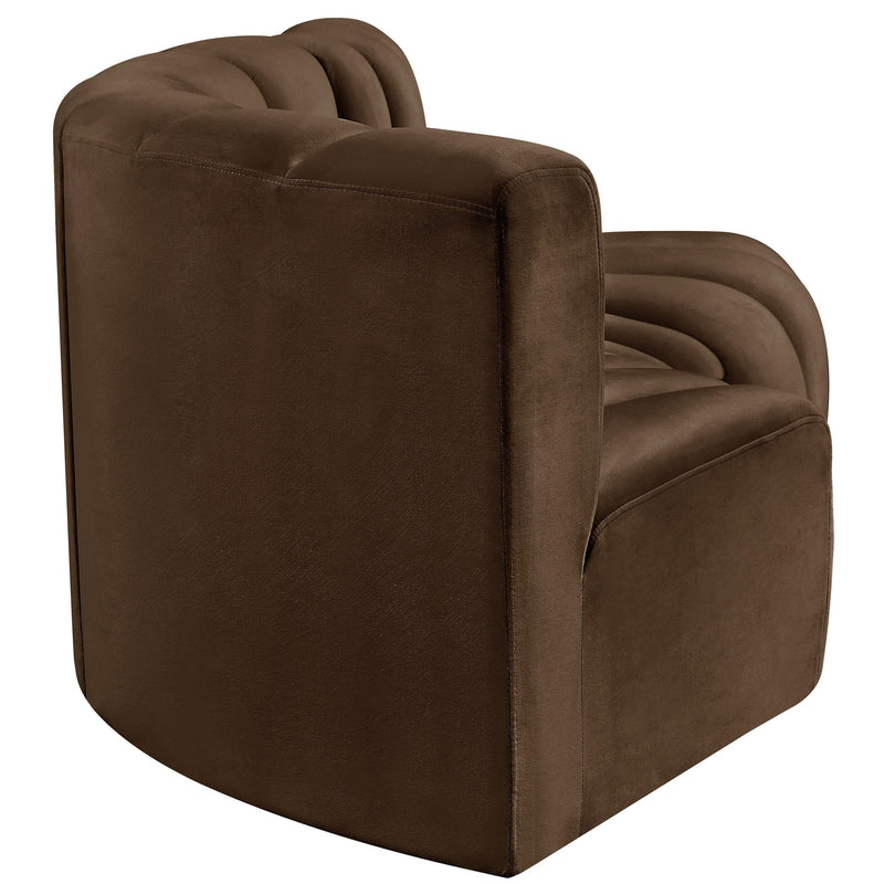 Meridian Arc Brown Velvet 3 pc Modular Sectional IMAGE 7