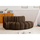 Meridian Arc Brown Velvet 3 pc Modular Sectional IMAGE 2
