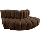 Meridian Arc Brown Velvet 3 pc Modular Sectional IMAGE 4
