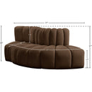 Meridian Arc Brown Velvet 3 pc Modular Sectional IMAGE 8