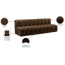Meridian Arc Brown Velvet 3 pc Modular Sectional IMAGE 10