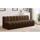 Meridian Arc Brown Velvet 3 pc Modular Sectional IMAGE 2