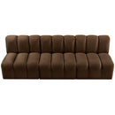 Meridian Arc Brown Velvet 3 pc Modular Sectional IMAGE 4