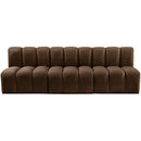 Meridian Arc Brown Velvet 3 pc Modular Sectional IMAGE 6
