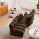 Meridian Arc Brown Velvet 4 pc Modular Sectional IMAGE 2