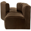 Meridian Arc Brown Velvet 4 pc Modular Sectional IMAGE 5