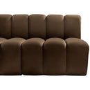 Meridian Arc Brown Velvet 4 pc Modular Sectional IMAGE 6