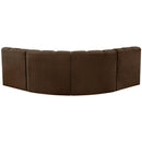 Meridian Arc Brown Velvet 4 pc Modular Sectional IMAGE 3