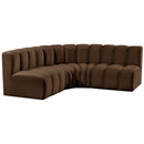 Meridian Arc Brown Velvet 4 pc Modular Sectional IMAGE 5