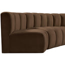 Meridian Arc Brown Velvet 4 pc Modular Sectional IMAGE 9