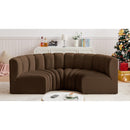 Meridian Arc Brown Velvet 4 pc Modular Sectional IMAGE 2