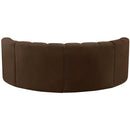 Meridian Arc Brown Velvet 4 pc Modular Sectional IMAGE 3
