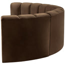 Meridian Arc Brown Velvet 4 pc Modular Sectional IMAGE 7