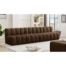 Meridian Arc Brown Velvet 4 pc Modular Sectional IMAGE 2