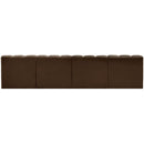 Meridian Arc Brown Velvet 4 pc Modular Sectional IMAGE 3