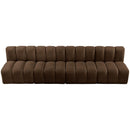 Meridian Arc Brown Velvet 4 pc Modular Sectional IMAGE 4