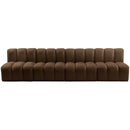 Meridian Arc Brown Velvet 4 pc Modular Sectional IMAGE 5