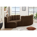 Meridian Arc Brown Velvet 4 pc Modular Sectional IMAGE 2