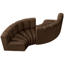 Meridian Arc Brown Velvet 4 pc Modular Sectional IMAGE 4