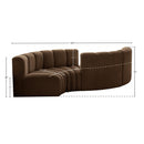 Meridian Arc Brown Velvet 4 pc Modular Sectional IMAGE 7