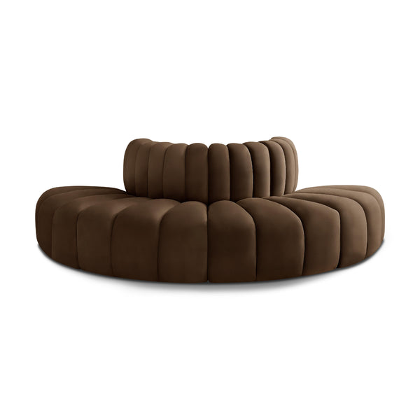 Meridian Arc Brown Velvet 4 pc Modular Sectional IMAGE 1