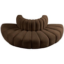 Meridian Arc Brown Velvet 4 pc Modular Sectional IMAGE 4