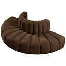 Meridian Arc Brown Velvet 4 pc Modular Sectional IMAGE 5