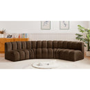 Meridian Arc Brown Velvet 5 pc Modular Sectional IMAGE 2