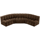 Meridian Arc Brown Velvet 5 pc Modular Sectional IMAGE 4