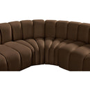 Meridian Arc Brown Velvet 5 pc Modular Sectional IMAGE 9