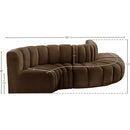 Meridian Arc Brown Velvet 5 pc Modular Sectional IMAGE 10