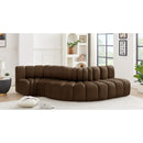 Meridian Arc Brown Velvet 5 pc Modular Sectional IMAGE 2
