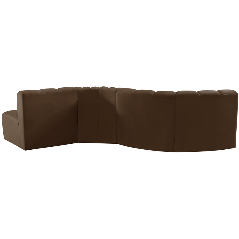 Meridian Arc Brown Velvet 5 pc Modular Sectional IMAGE 3