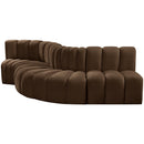 Meridian Arc Brown Velvet 5 pc Modular Sectional IMAGE 6