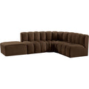 Meridian Arc Brown Velvet 5 pc Modular Sectional IMAGE 10