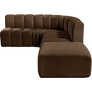 Meridian Arc Brown Velvet 5 pc Modular Sectional IMAGE 12