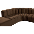 Meridian Arc Brown Velvet 5 pc Modular Sectional IMAGE 13