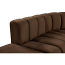 Meridian Arc Brown Velvet 5 pc Modular Sectional IMAGE 14