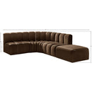 Meridian Arc Brown Velvet 5 pc Modular Sectional IMAGE 16