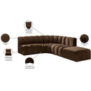 Meridian Arc Brown Velvet 5 pc Modular Sectional IMAGE 17
