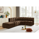 Meridian Arc Brown Velvet 5 pc Modular Sectional IMAGE 3