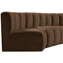 Meridian Arc Brown Velvet 6 pc Modular Sectional IMAGE 11