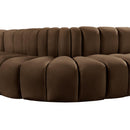 Meridian Arc Brown Velvet 6 pc Modular Sectional IMAGE 13