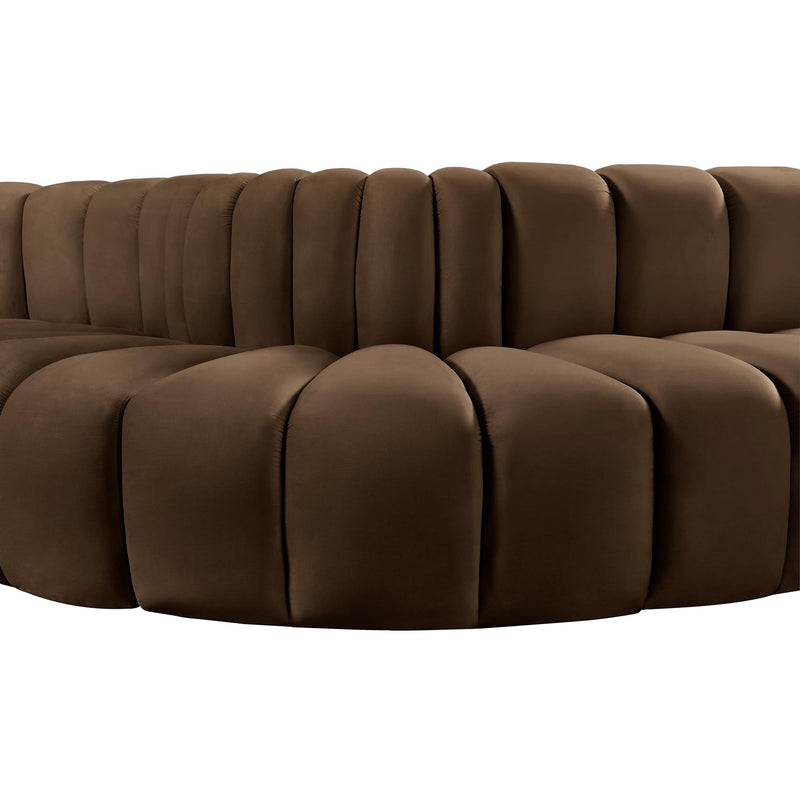 Meridian Arc Brown Velvet 6 pc Modular Sectional IMAGE 13
