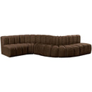 Meridian Arc Brown Velvet 6 pc Modular Sectional IMAGE 5
